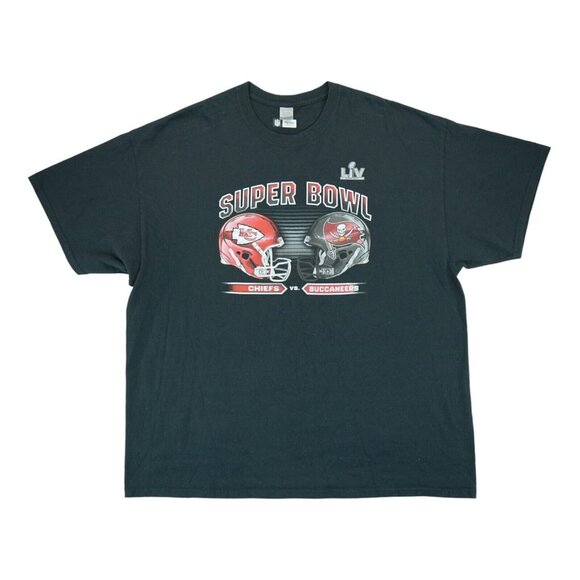 Tampa Bay Buccs Vs‎ Chiefs Super Bowl LV Graphic T-shirt Men's Sz 2XL - Picture 1 of 3
